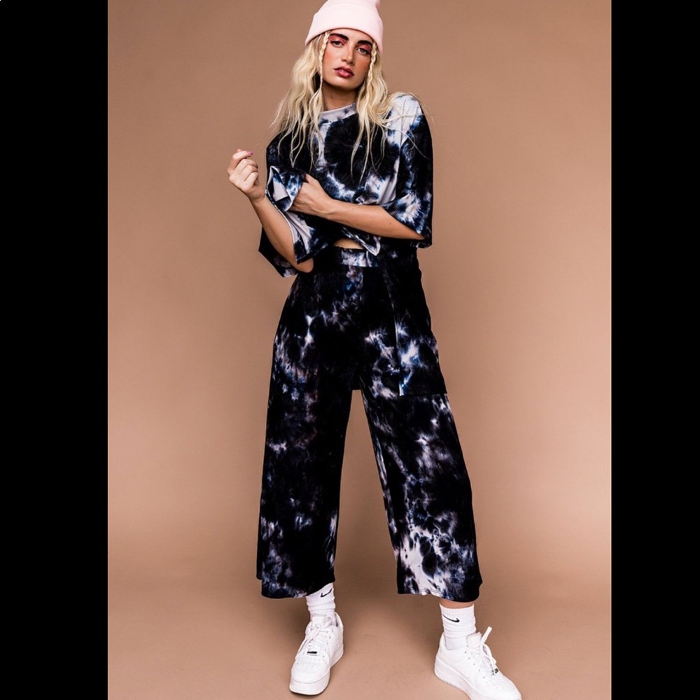 Lex Ribbed Playsuit in Cool Girl Tie Dye